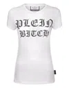 Philipp Plein Sexy Pure Gothic Plein Crystals-embellishment Burn Out T-shirt In White
