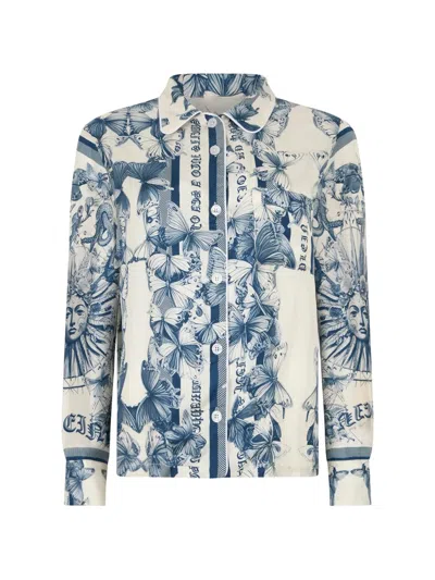Philipp Plein Seidenhemd Mit Schmetterlingsprint In Multi