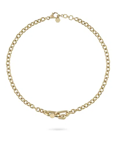 Philipp Plein Cable Chain Necklace In Polished Recycled Stainless Steel In Neutral