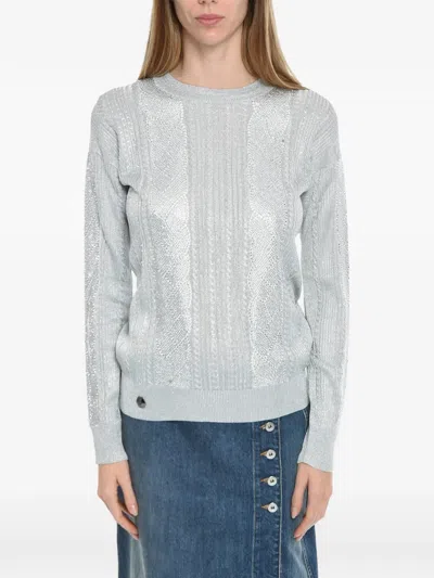 Philipp Plein Cable-knit Sweater In Brown