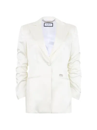 Philipp Plein Cady Cargo Blazer In White