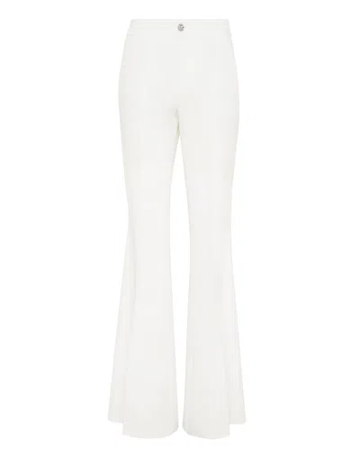 Philipp Plein Cady Flare Trousers In White