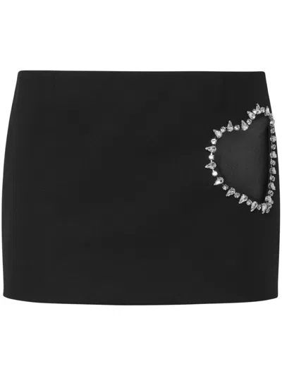 Philipp Plein Cady Heart Cut-out Detail Mini Skirt In Black
