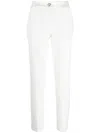 Philipp Plein Cady Tapered High-waist Trousers In White