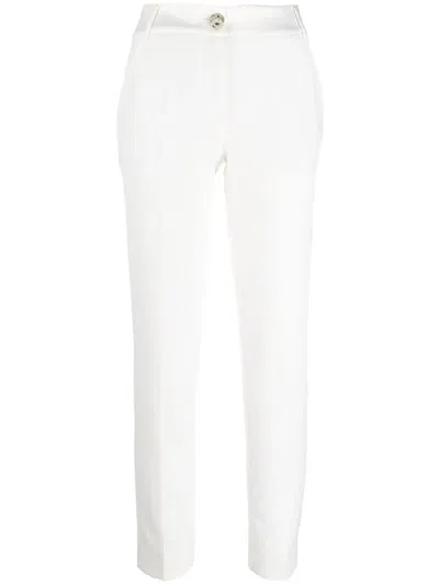 Philipp Plein Cady Tapered High-waist Trousers In White