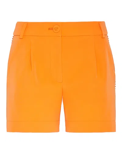 Philipp Plein Cady Hot Pants Crystal In Orange