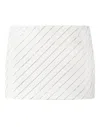 Philipp Plein Cady Mini Skirt Crystal Pinstripe In White