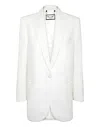 Philipp Plein Cady Shoulder-padded Blazer In White