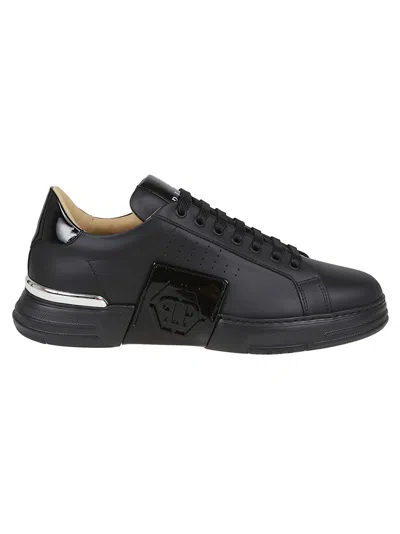 PHILIPP PLEIN PHILIPP PLEIN CALF LEATHER SNEAKERS WITH LOGO DETAIL