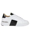 Philipp Plein Calfskin Leather Sneakers With Striking Logo Detailing In White