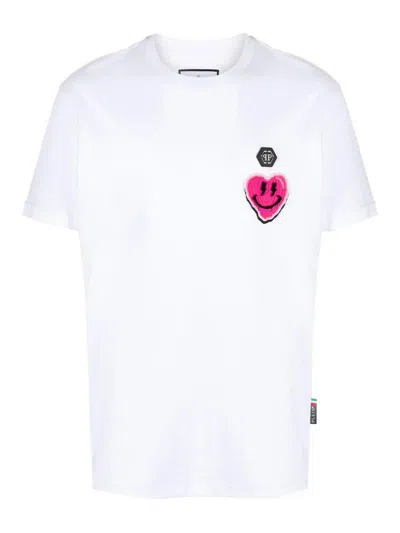Philipp Plein Smile Round-neck T-shirt In White