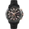 Philipp Plein Sport Camo Dial Three-hand Quartz Silicone Strap Watch, 43mm In Black Black