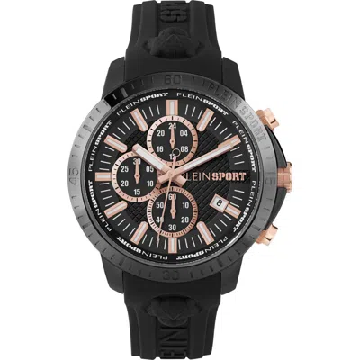 Philipp Plein Sport Camo Dial Three-hand Quartz Silicone Strap Watch, 43mm In Black Black
