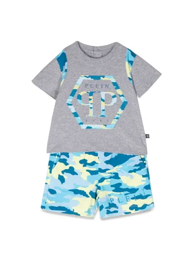 Philipp Plein Camou T-shirt And Shorts Set In Multi