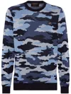 Philipp Plein Camouflage-pattern Merino Jumper In Blue