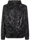 Philipp Plein Camouflage-print Hooded Windbreaker In Black