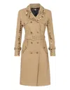 Philipp Plein Canvas Trench Coat Studs In Beige