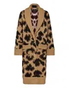 Philipp Plein Cardigan Long Jacquard Lurex Leopard In Multi