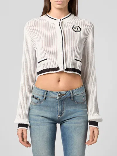 Philipp Plein Cardigan Woman In White