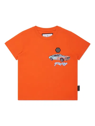 Philipp Plein Cars Racing T-shirt In オレンジ