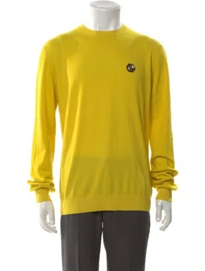 Pre-owned Philipp Plein Cashmere Crew Neck Pullover In Yellow