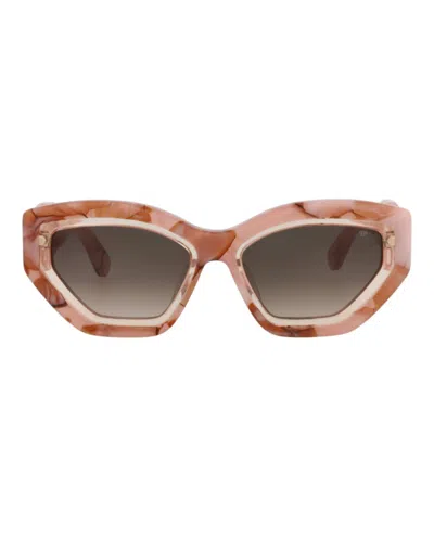Philipp Plein Cat Eye-frame Acetate Sunglasses In Brown