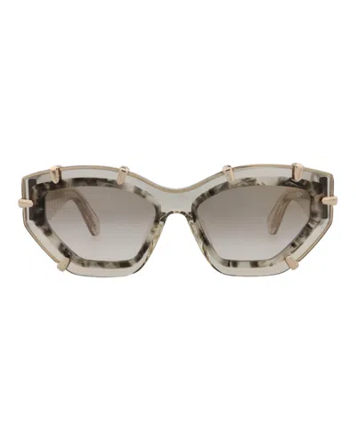 Philipp Plein Cat Eye-frame Acetate Sunglasses In Gray