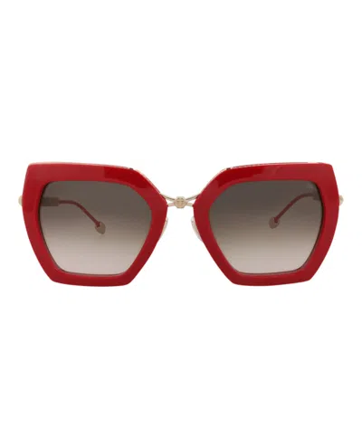 Philipp Plein Cat Eye-frame Metal Sunglasses In Red