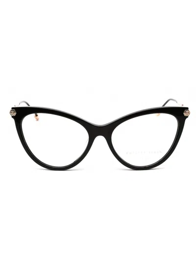 Philipp Plein Cat Eye Women's Eyeglasses - Vpp037s In Black