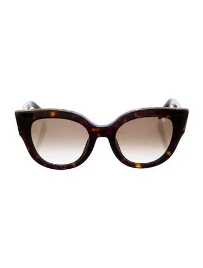Pre-owned Philipp Plein Cat-eye Gradient Sunglasses In Brown
