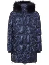 Philipp Plein Ccamouflage-print Padded Parka Coat In Blue