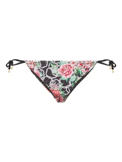 Philipp Plein Chain Flower-print Bikini Bottoms