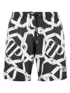 Philipp Plein Chain-print Swim Shorts In Black