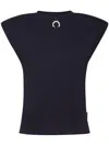 Philipp Plein Charm-detail Cotton Tank Top In "24 Navy"