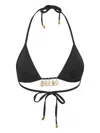 Philipp Plein Charm-detail Triangle Bikini Top In Black