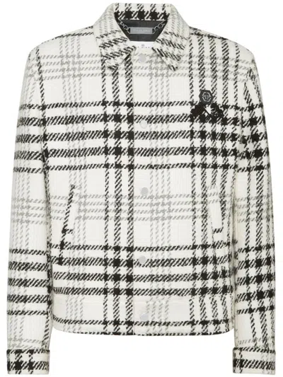 Philipp Plein Checked Jacket In White
