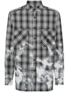 Philipp Plein Padded Vintage Checked Military Overshirt Ls Gothic Plein In Schwarz