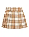 Philipp Plein Checked Pleated Mini Skirt Flame