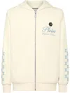 Philipp Plein Hoodie Sweatjacket Cote D Azur Checkmate In White