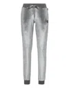 Philipp Plein Chenille Jogging Trousers Strass Skull In Silver