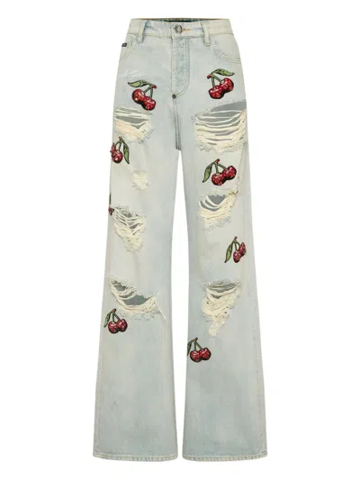 Philipp Plein Cherries Destroyed Jeans