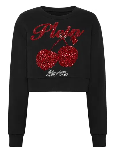 Philipp Plein Cherries Embellished Sweatshirt In Black