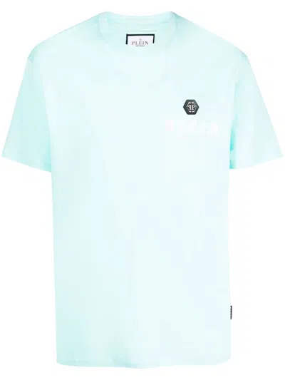 Philipp Plein T-shirt Mit Logo-print In Blue