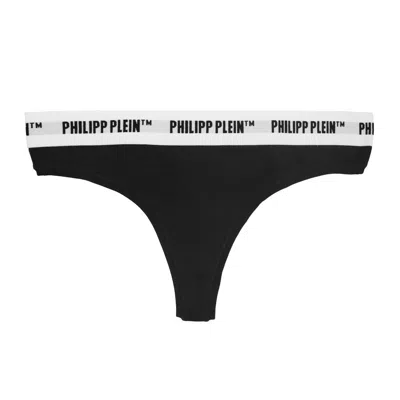 Philipp Plein Chic Black Logo Elastic Thongs Twin-pack