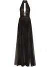 Philipp Plein Chiffon Gown In Black