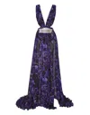 Philipp Plein Floral-print Chiffon Maxi Dress In Black