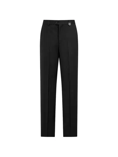 Philipp Plein Chinos Dandy Fit Trousers Loop Hexagon In Black