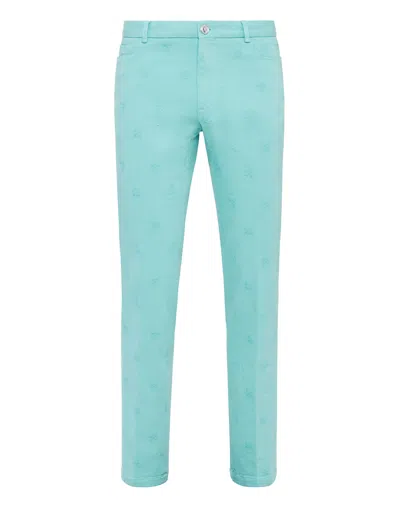 Philipp Plein Chinos Trousers Skull In Blue