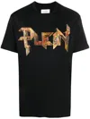 Philipp Plein Chrome Gem-embellished T-shirt In Black
