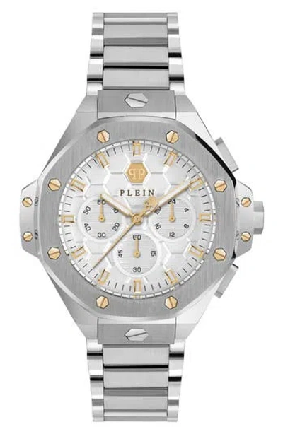 Philipp Plein Chrono Royal Bracelet Watch, 42mm In Silver